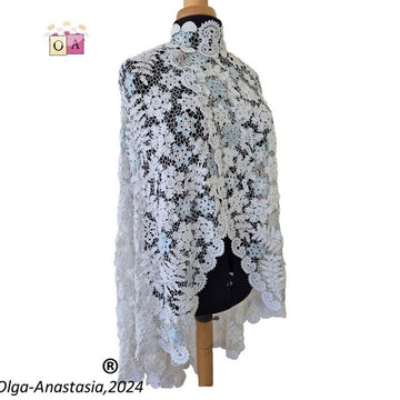 Lace wedding cape with scarf