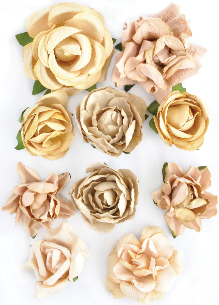 Kaisercraft Paper Blooms 10/Pkg - Honey, 1" - 1.5"
