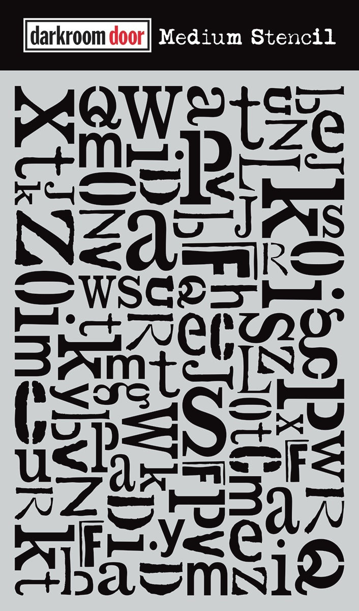 Darkroom Door Stencil 6"X9" - Alphabet Jumble