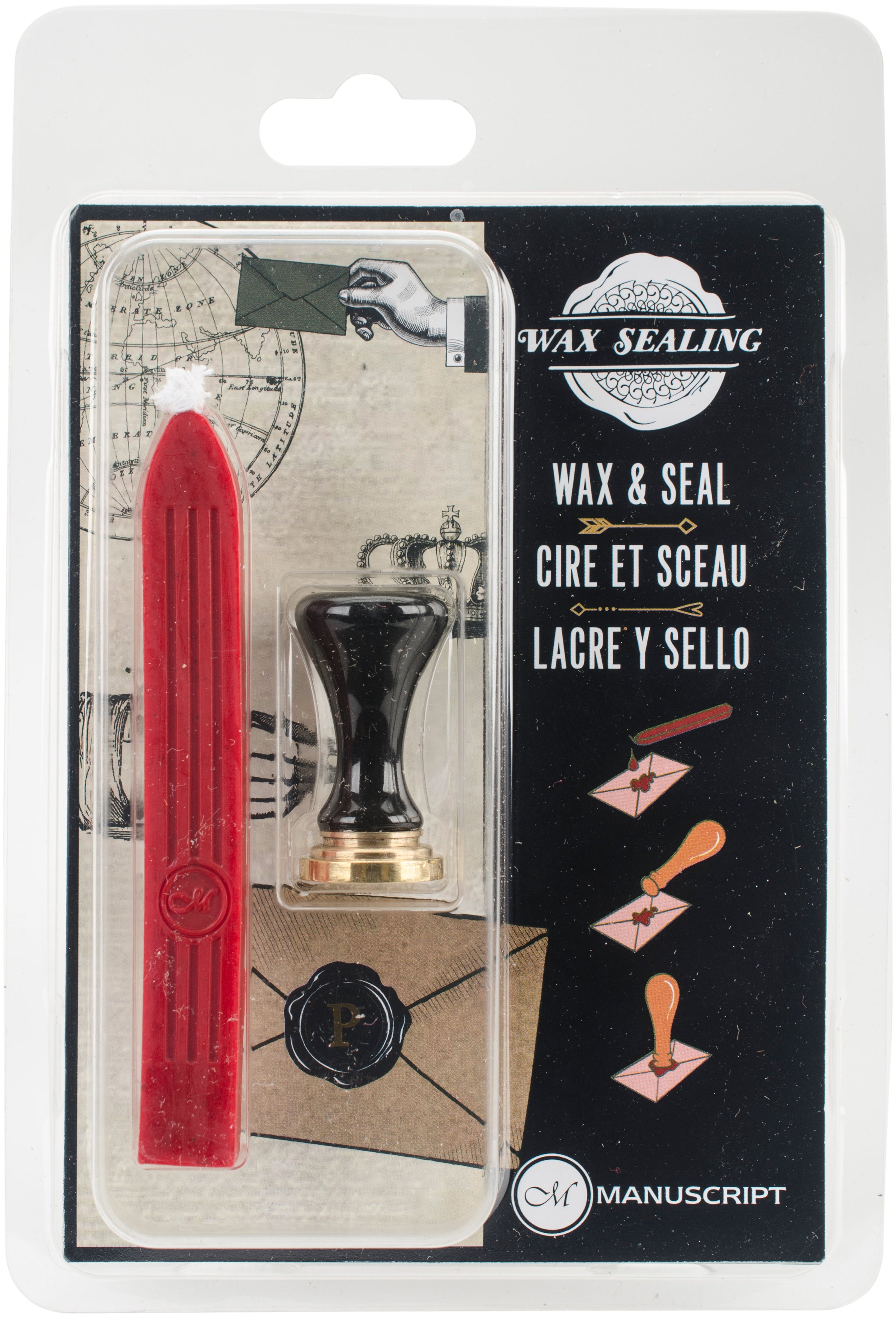 Manuscript Pen Manuscript Short Handle Design Sealing Set W/Red Wax - P
