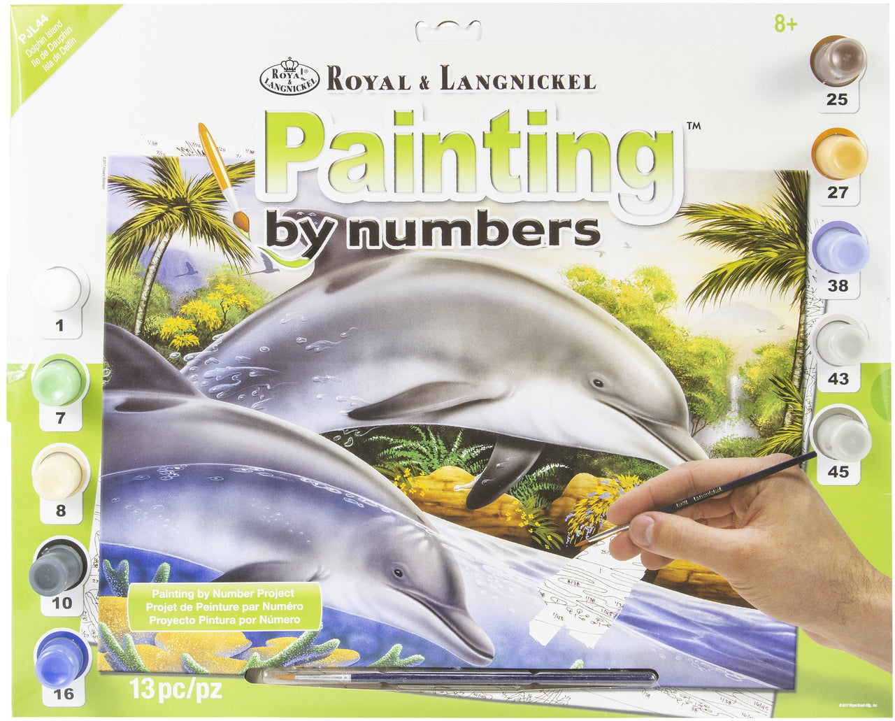 Royal Brush Junior Large Paint By Number Kit 15.25"X11.25" - Dolphin Island