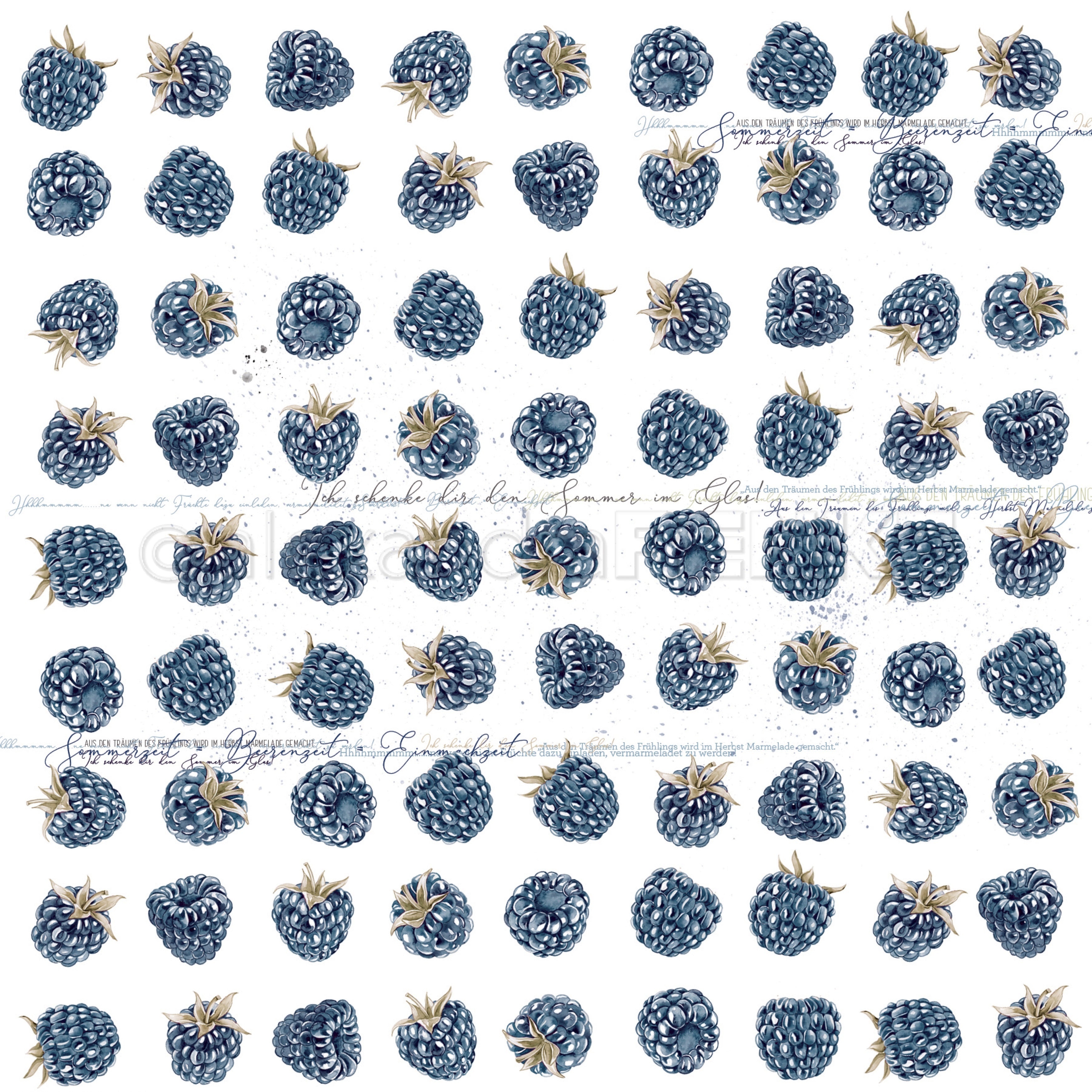 Alexandra Renke Marmalade Design Paper 12"X12" 25/Pkg - Blackberries