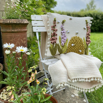 Foxgloves and Bees cushion