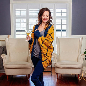 Windowpane Cocoon Crochet Wrap