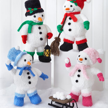 Snowmen Toys in King Cole Truffle/Truffle Glitz - P9182 - Leaflet