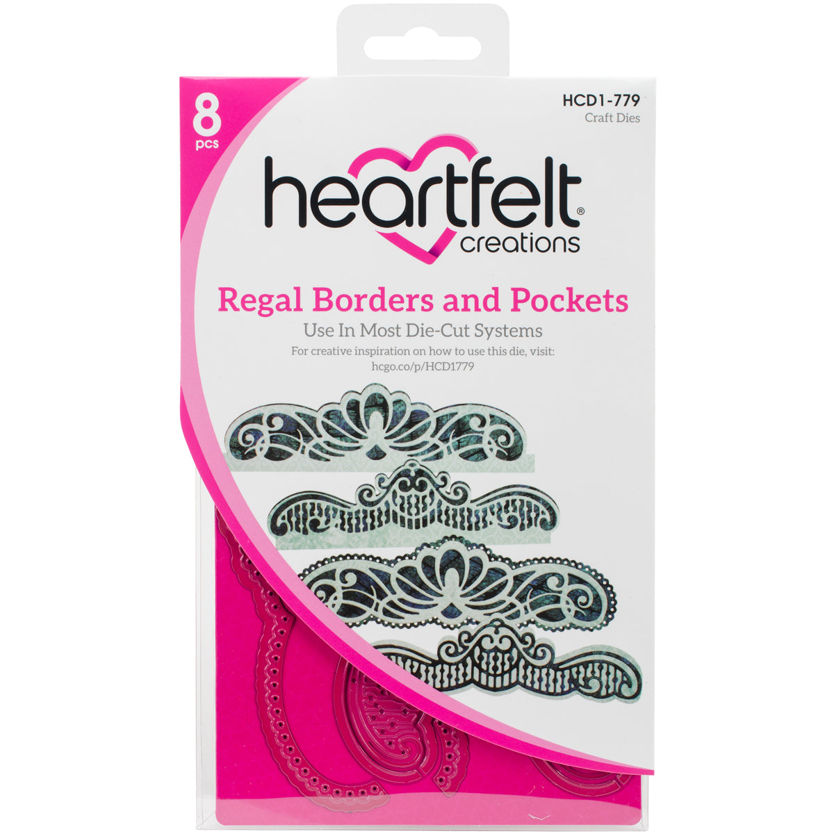 Heartfelt Creations Cut & Emboss Dies - Regal Borders & Pockets .15" To 6.25"