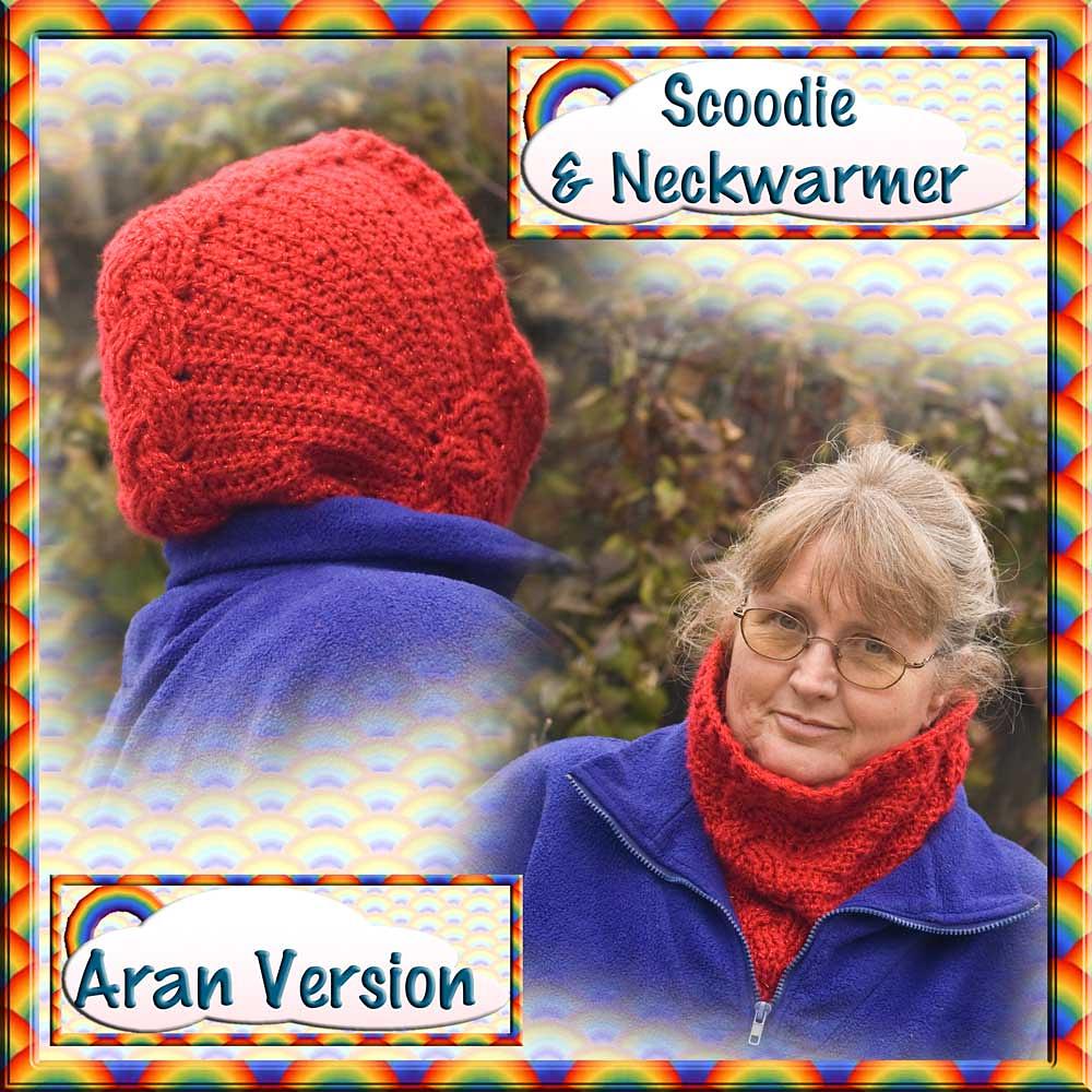 Cabled Scoodie and Neckwarmer - Aran version