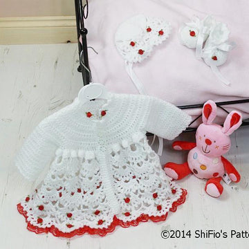 Crochet Pattern Baby Jacket, hat & booties #280