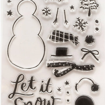 American Crafts Snowflake Acrylic Clear Stamps 31/Pkg - 605155