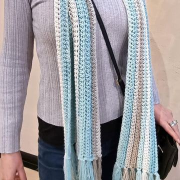 Ocean Breeze Scarf with Fringe