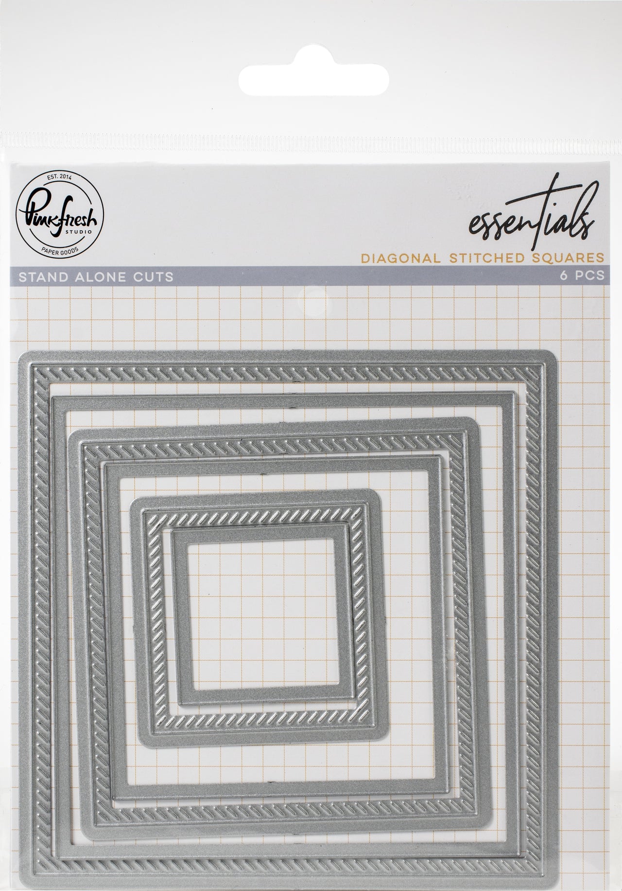 Pinkfresh Studio Essentials Die Set - Diagonal Stitched Squares