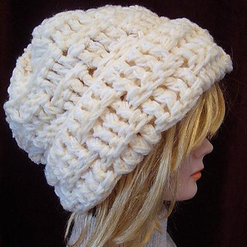648 crochet BASKETWEAVE slouchie or touque hat