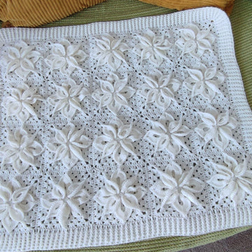 White Poinsettia Baby Afghan