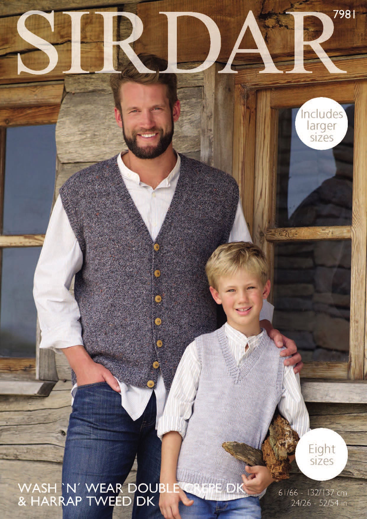 Tank Top and Waistcoat in Sirdar Wash 'n' Wear Double Crepe DK & Harrap Tweed DK - 7981 - Downloadable PDF