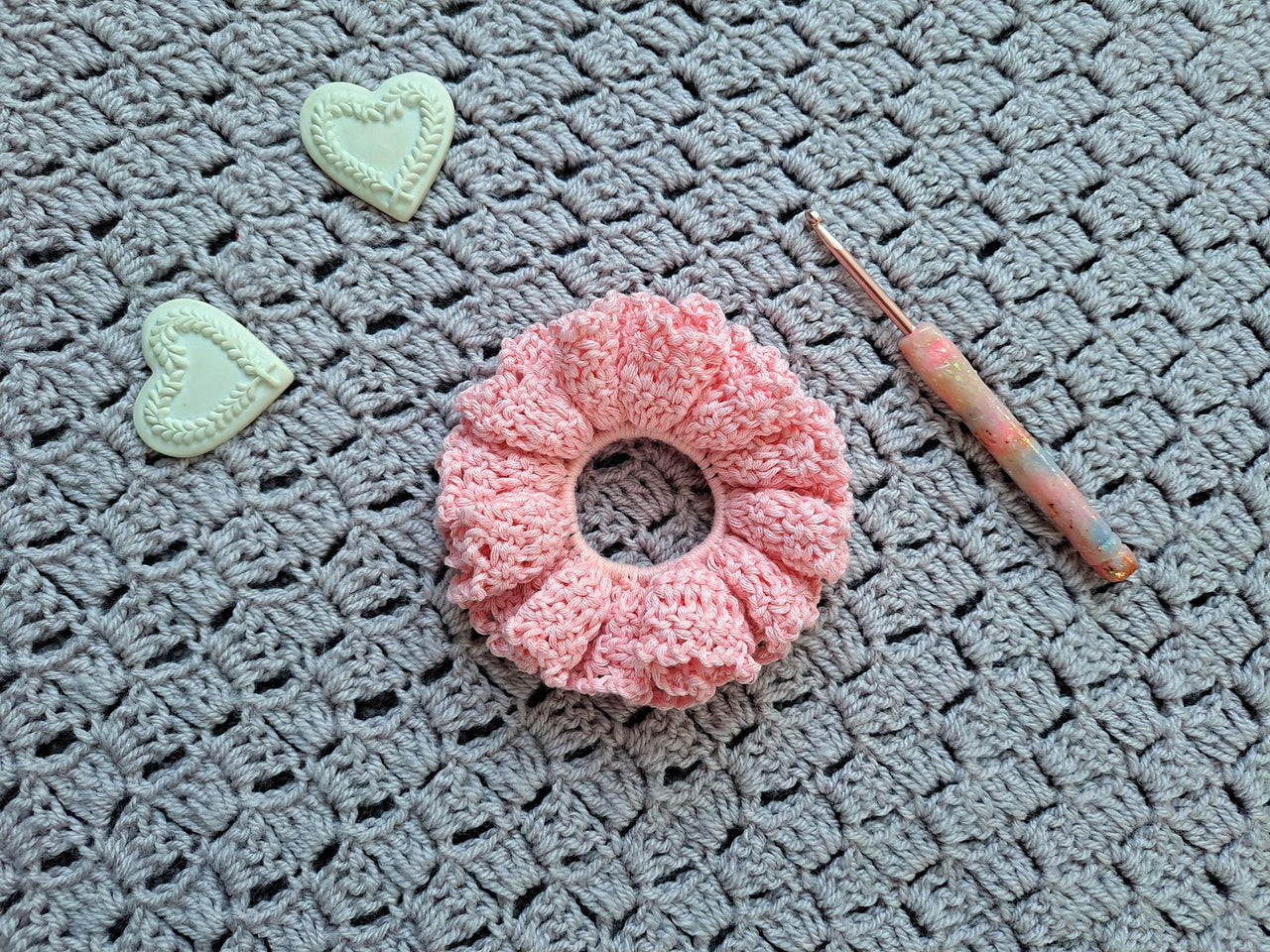 Crochet Delicate Hair Scrunchie Pattern