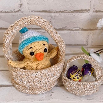 Easter Baskets and Baby Chick Knitting Pattern