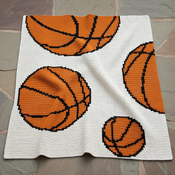 Basketball Blanket SINGLE CROCHET Pattern | Orange Balls Throw