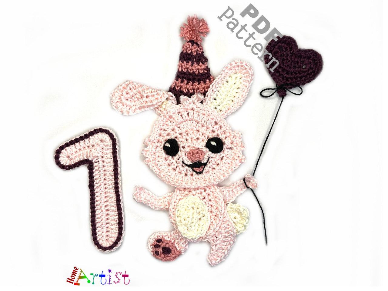 Crochet Number1 Bunny pattern