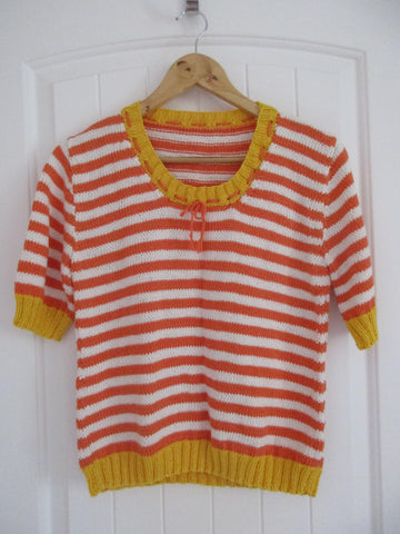 Striped Tie Neck Top