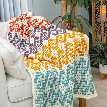 Waves Mosaic Crochet Blanket