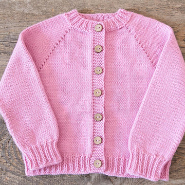 Pink Raglan  Baby Cardigan