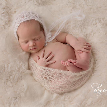#85 Rebecca lace angora bonnet