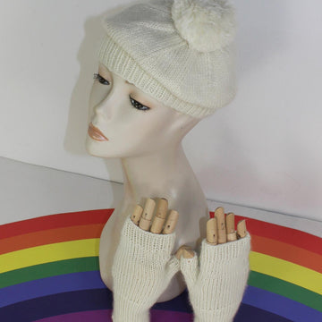 Adult Teen Aran Tam O' Shanter & Gloves