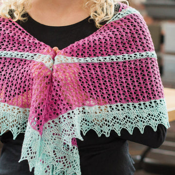 Angi Crescent-Shaped Shawl in Sweet Georgia CashSilk Lace - Downloadable PDF
