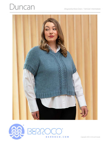 Duncan Vest in Berroco Mirelle - Downloadable PDF