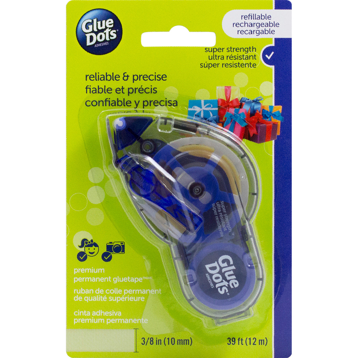 Glue Dots Tape Runner - Permanent .375"X39'