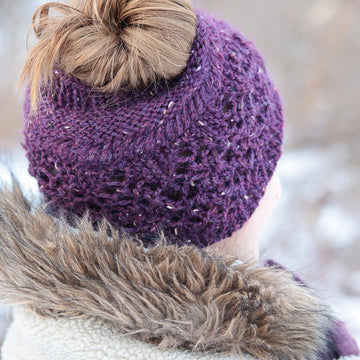 Diamond Lace Messy Bun Hat
