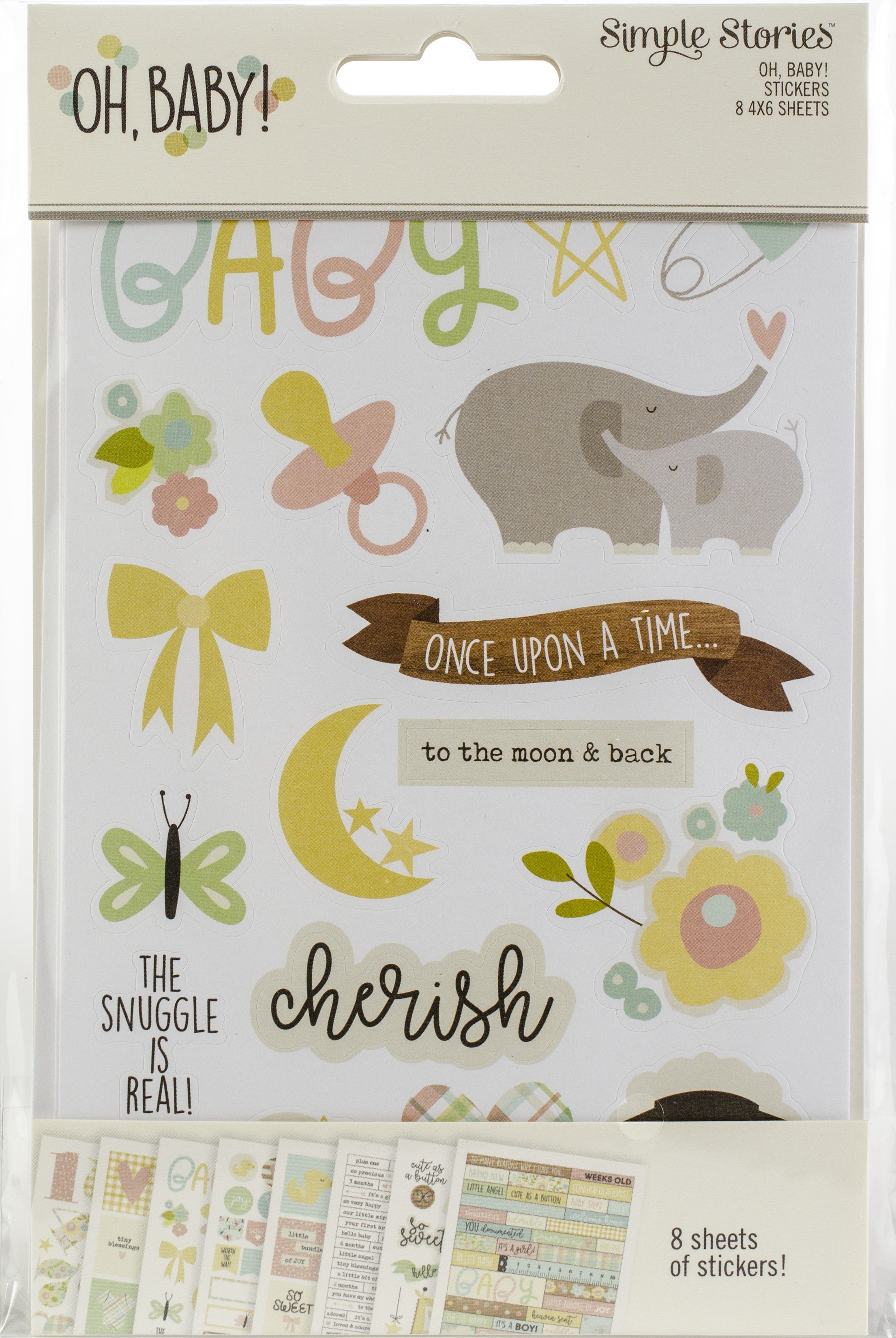 Simple Stories Oh Baby! Stickers 4"X6" 8/Pkg - 354731