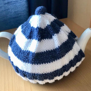 Cornish Striped Tea Cozy (Tea Cosy) in Sirdar Snuggly DK