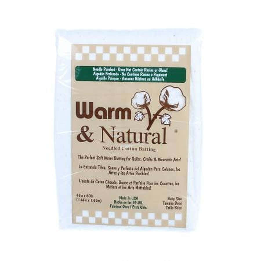 Warm and Natural Cotton Wadding: 60in x 45in (Crib)