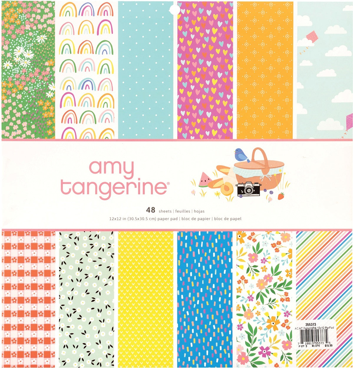 American Crafts Single-Sided Paper Pad 12"X12" 48/Pkg - Amy Tan Picnic In The Park
