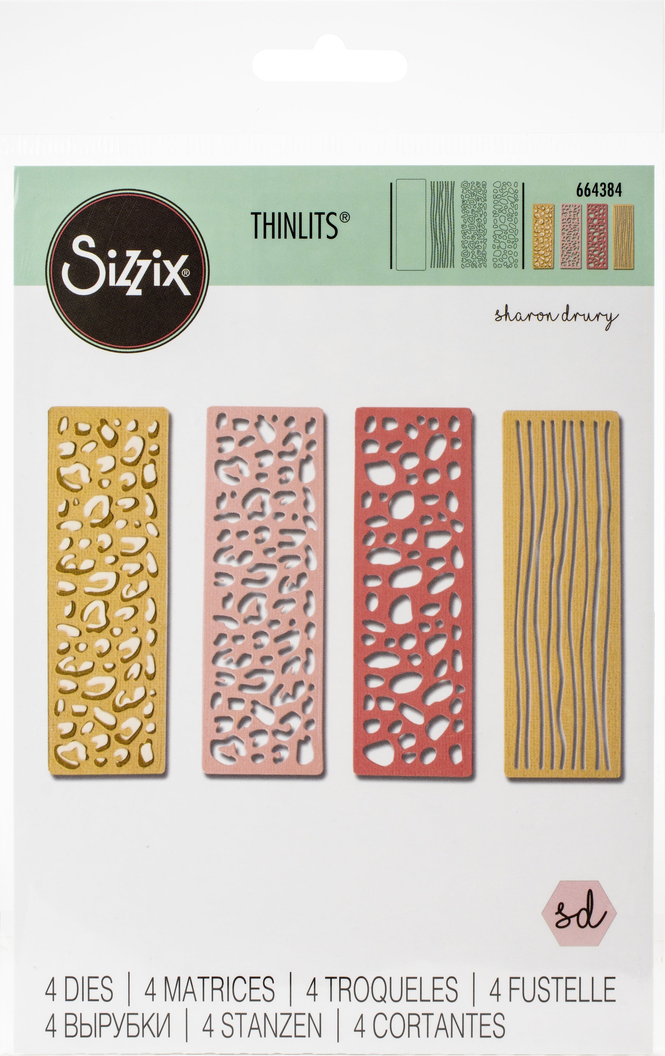 Sizzix Thinlits Dies By Sharon Drury 4/Pkg - Wild Thing