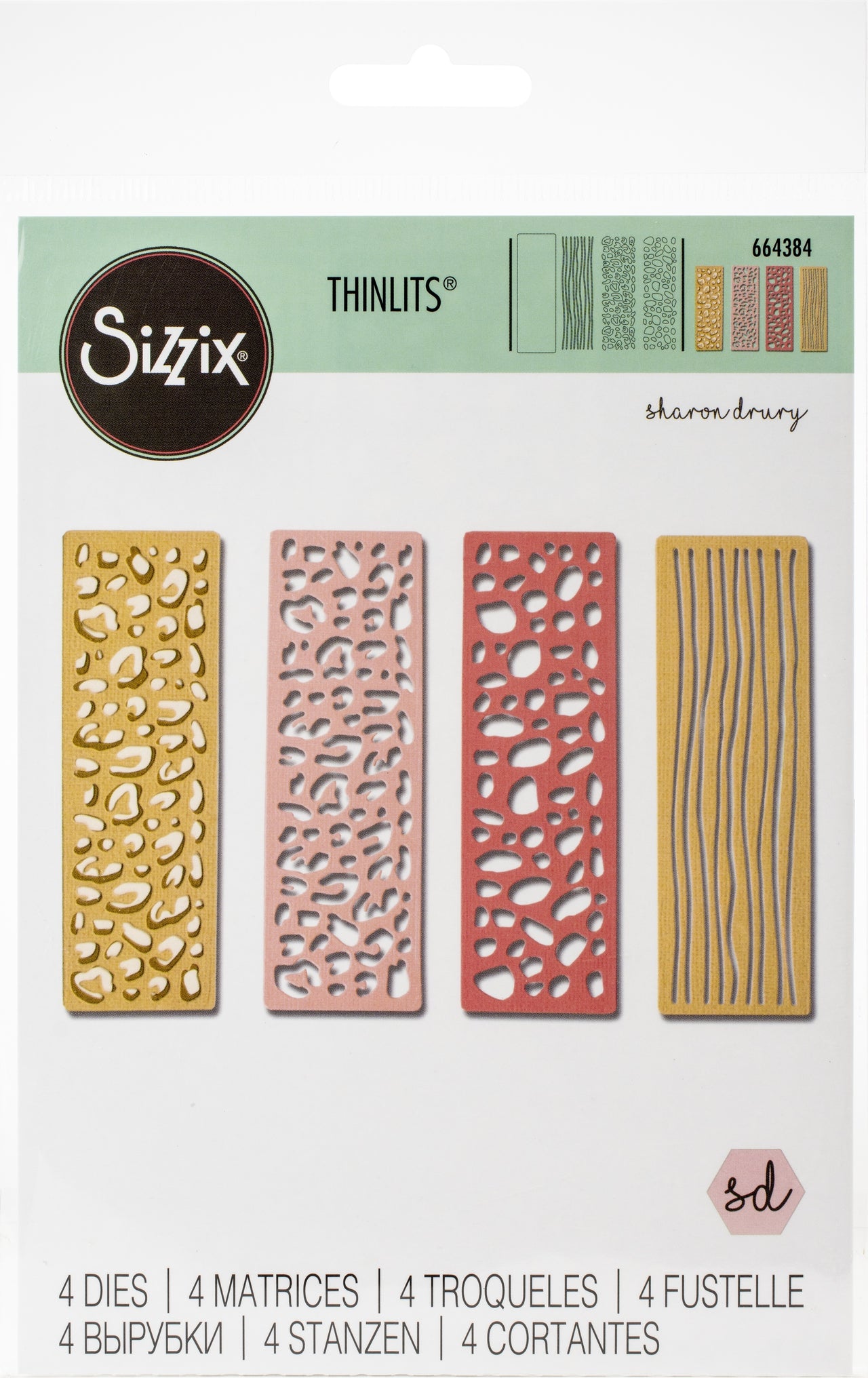 Sizzix Thinlits Dies By Sharon Drury 4/Pkg - Wild Thing