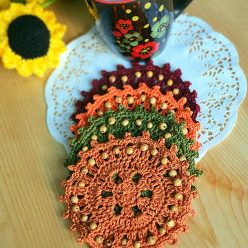 Beaded fall coaster