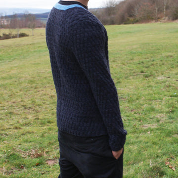 Knitting Pattern for Man's Cardigan with Contrast Edges