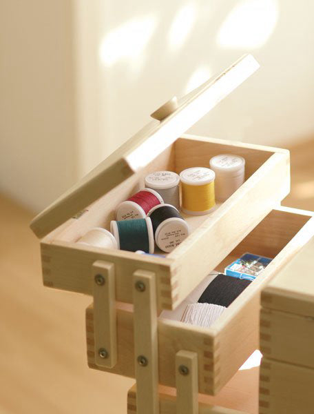 Sewandso Ultimate Sewing Cabinet on Wheels, Beech Wood - Light