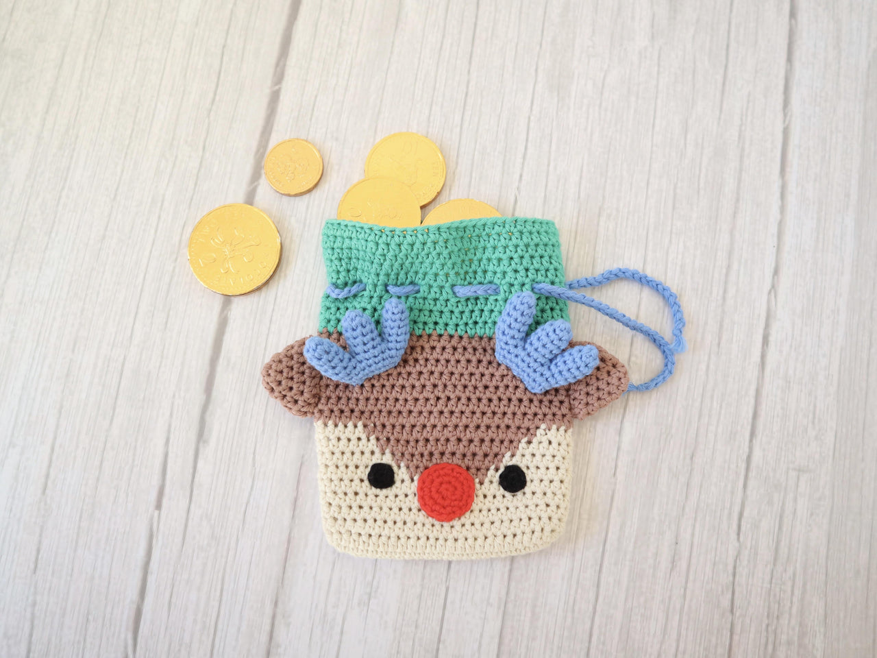 Reindeer Drawstring Treat Bag