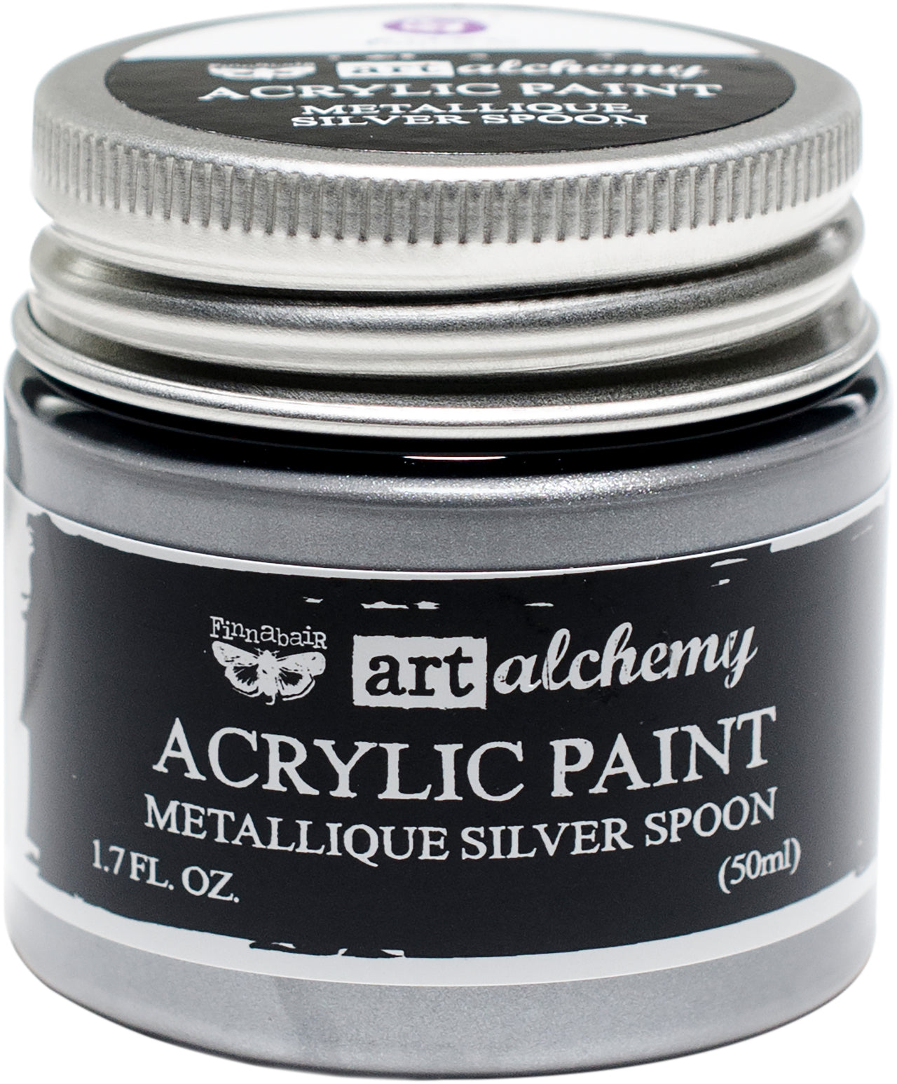 Prima Marketing Finnabair Art Alchemy Acrylic Paint 1.7 Fluid Ounces - Metallique Silver Spoon