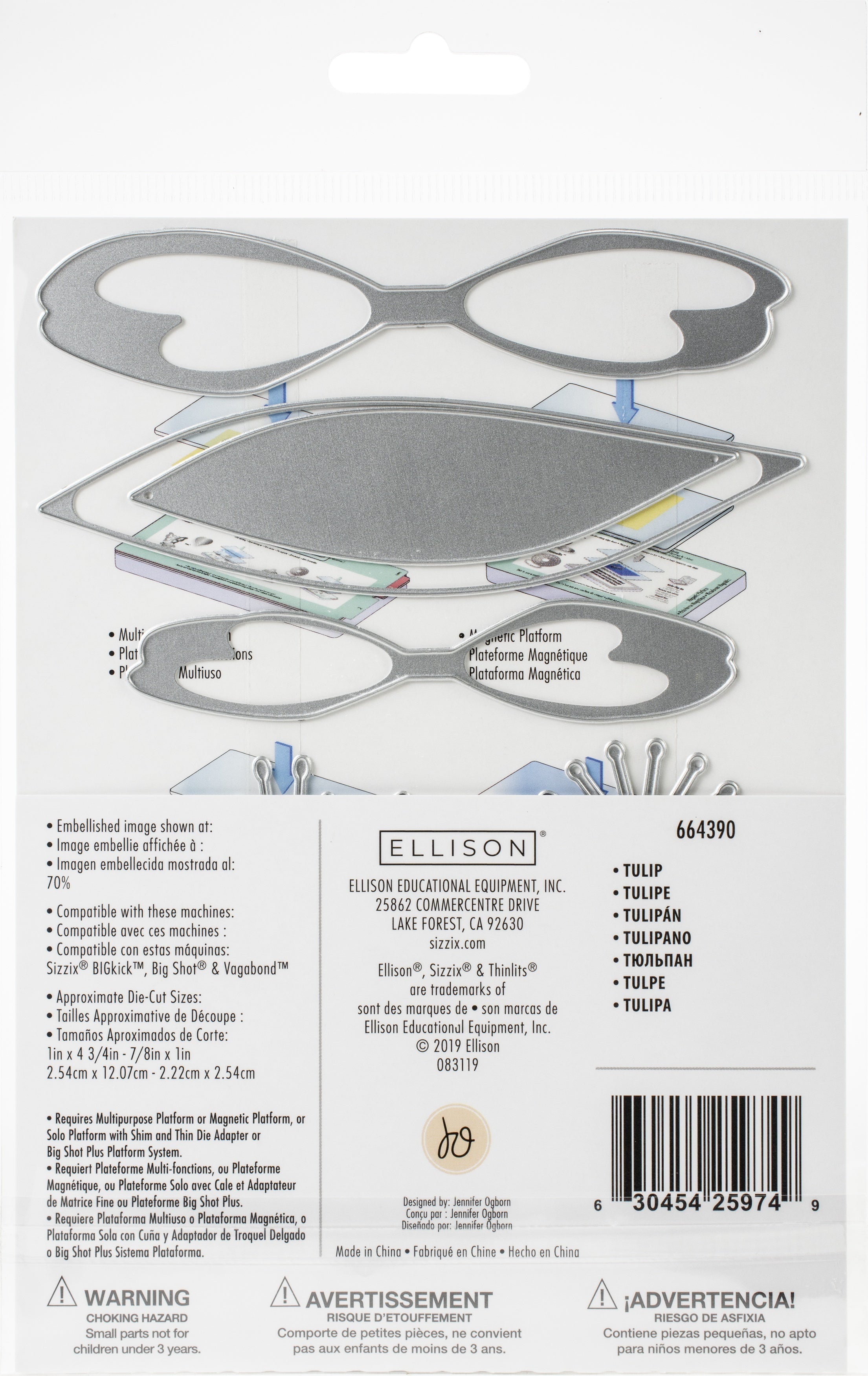 Sizzix Thinlits Dies By Jennifer Ogborn 8/Pkg - Tulip