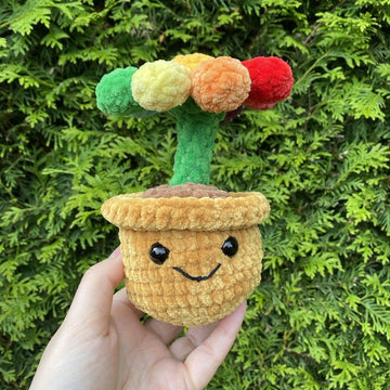 Potted Rainbow Flower with Bumblebee