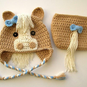 Horse Baby Hat and Diaper Cover