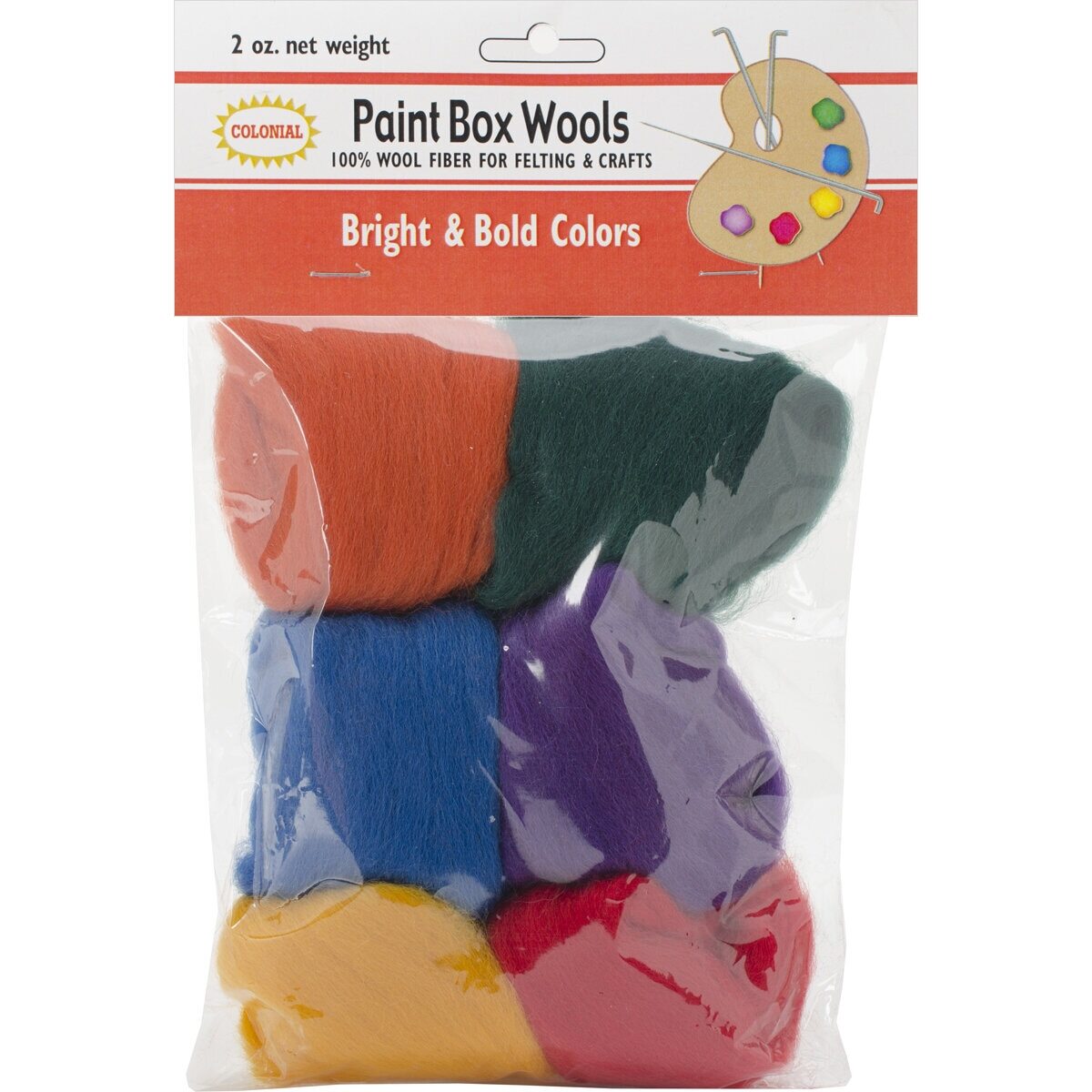 Colonial Needle Needle Felting Wool - Brights & Bolds