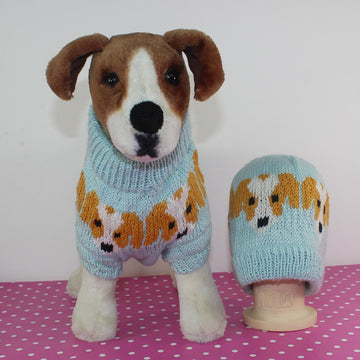 Jack Russell Emoji Dog Coat and Beanie Hat