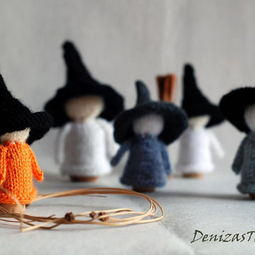Waldorf Halloween Witches Babies from corks