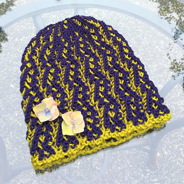 Olives (brioche stitch hat)