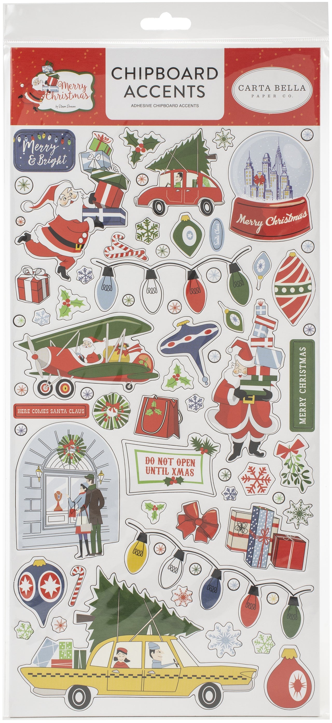 Echo Park Paper Merry Christmas Chipboard 6"X13" - Accents